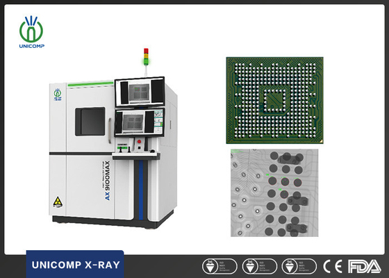 เครื่อง X-ray Tube ขนาดจุดโฟกัสไมครอน 130KV AX9100MAX พร้อมคอมพิวเตอร์คู่สําหรับการตรวจสอบ PCB&amp;BGA