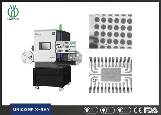 Unicomp CX3000 เครื่องเดสก์ท็อปอิเล็กทรอนิกส์ X Ray พร้อมรีลเพื่อรีล JEDEC ถาดและท่อ