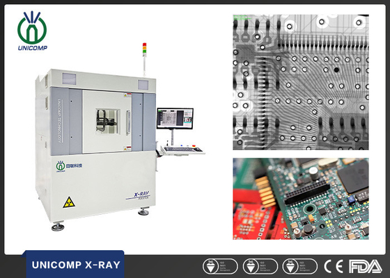 หุ่นยนต์ 7 แกนพร้อมเครื่อง Xray 130kV เอียง 55 องศา Unicomp AX9100 สำหรับการบัดกรี PCBA การตรวจสอบรอยแตกเป็นโมฆะ